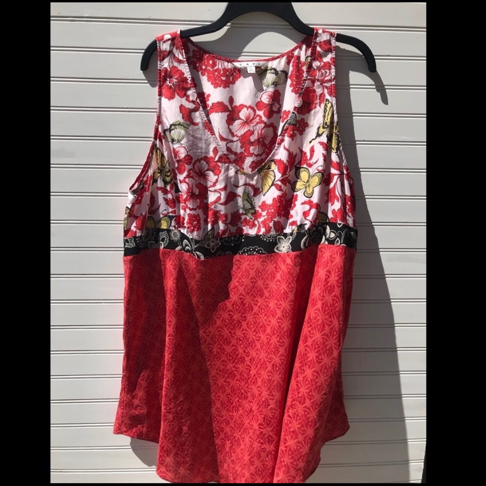 Beautiful silk CAbi shirt with tie in the back